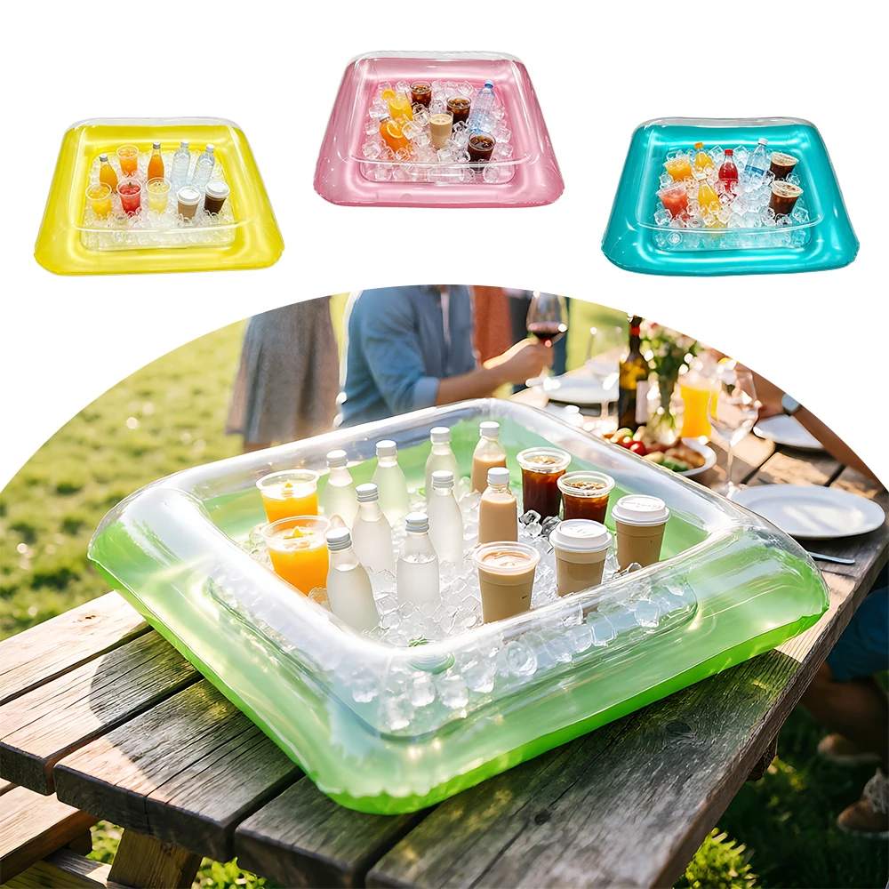 1pc Bar Inflável de PVC para Manter Bebidas e Lanches Frescos, Ideal para Festas de Verão na Praia e Diversão Aquática