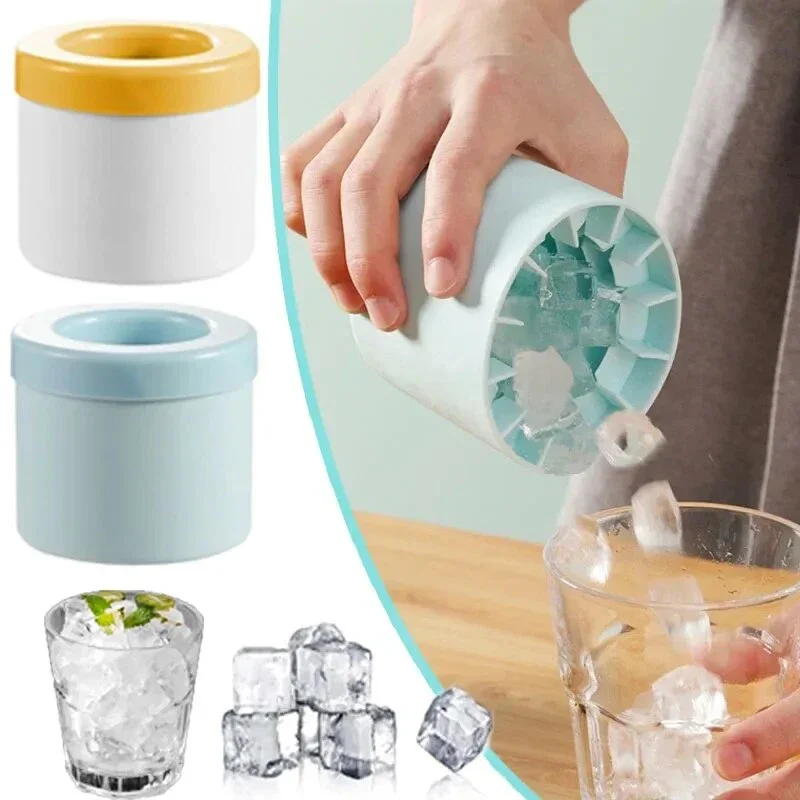 Molde de cubo de gelo de silicone redondo balde de gelo verão caseiro diy geladeira congelar fabricante de gelo criativo molde de cubo de gelo ferramentas de bar