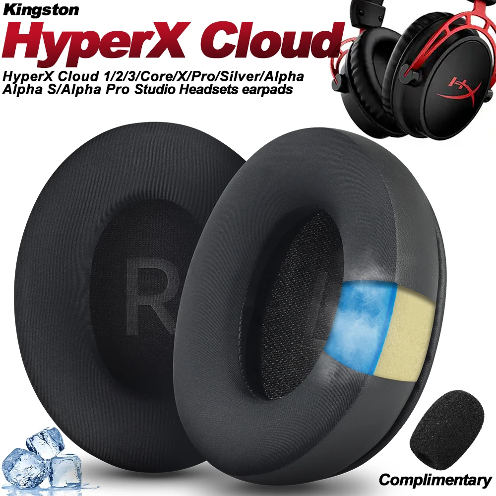Almofadas de Espuma Substitutas para Fones de Ouvido HyperX Cloud 123 Alpha, II, III, Stinger, Silver, Core, X, S, Pro, Almofadas de Espuma com Memória
