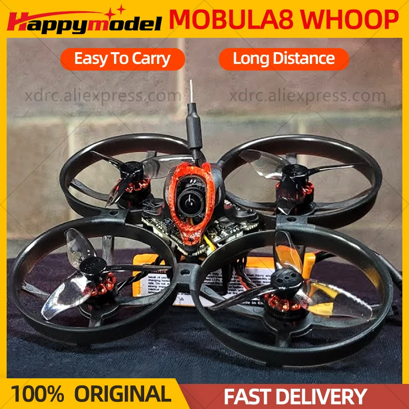 Happymodel mobula8 drone/kit de quadro 1-2s 85mm micro fpv whoop quadcopter drone 2.4g elrs receptor x12 aio motor sem escova novo