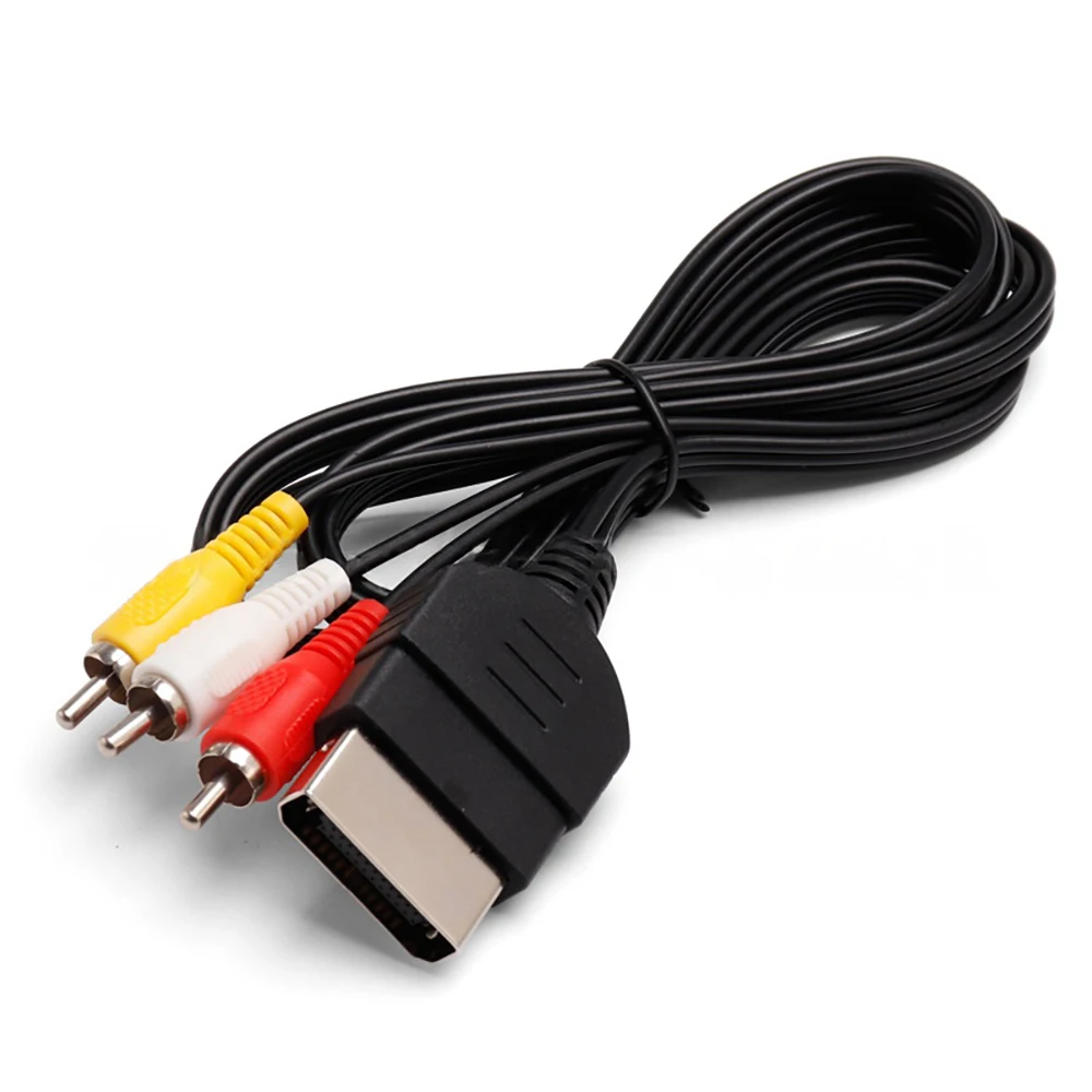 Cabo rca para console de jogos xbox, cabo de extensão para controlador microsoft xbox, gamepad av, cabo de áudio e vídeo para monitor de dvd e cd