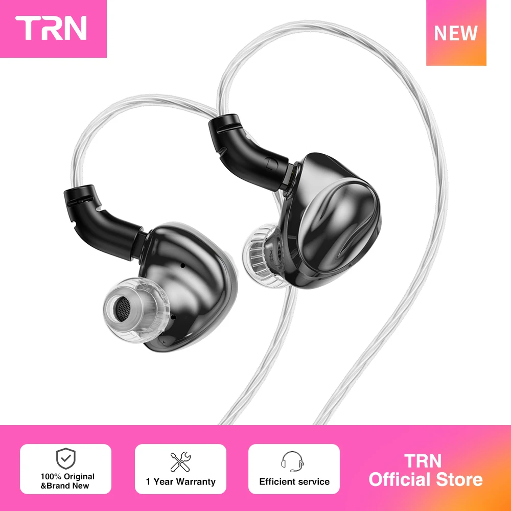 Fone de Ouvido TRN Dolphin com Driver Dinâmico de Circuito Magnético Duplo de 10mm e Metal Líquido