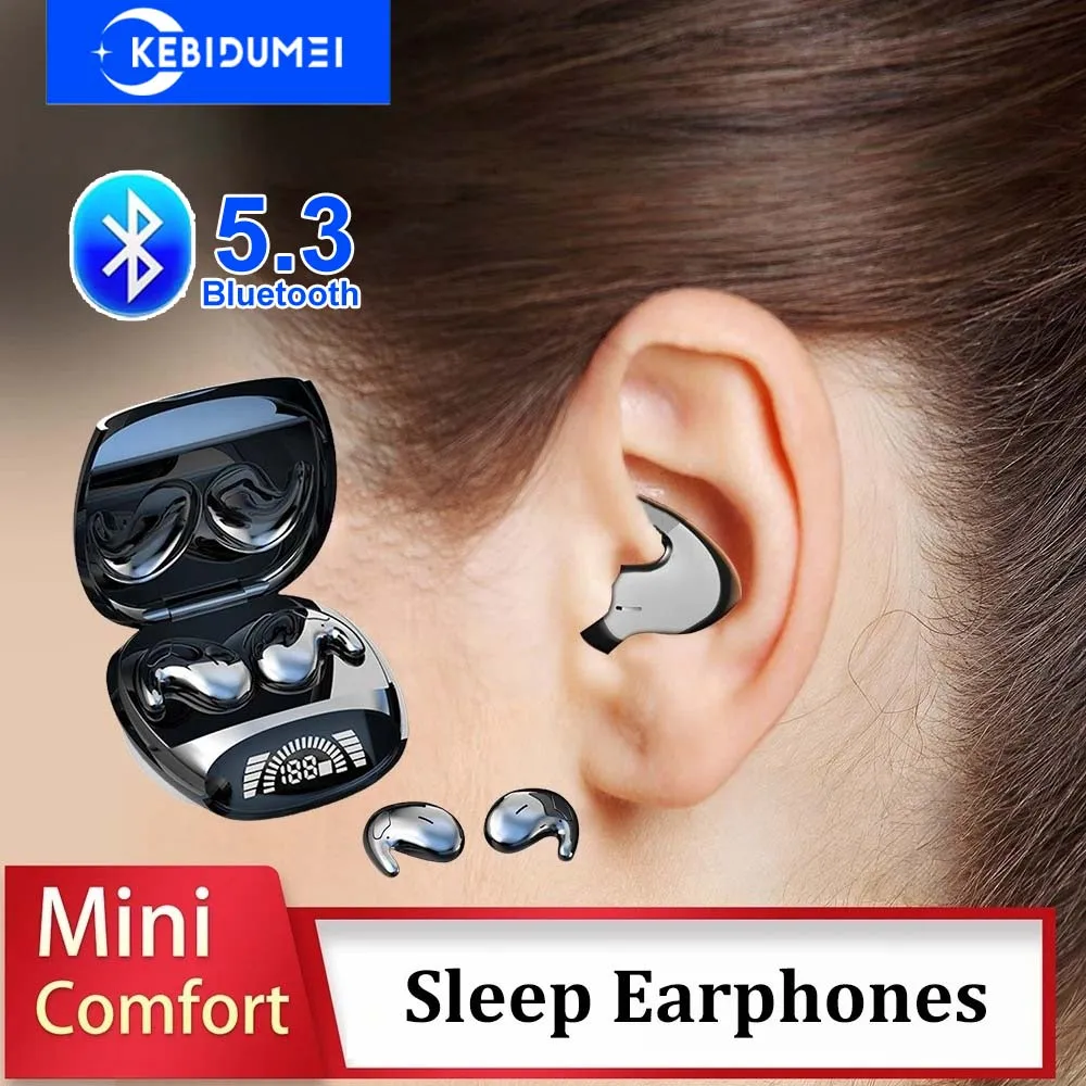Fones de ouvido invisíveis para dormir, bluetooth 5.3, tws, sem fio, estéreo, redução de ruído, para jogos, para xiaomi iphone