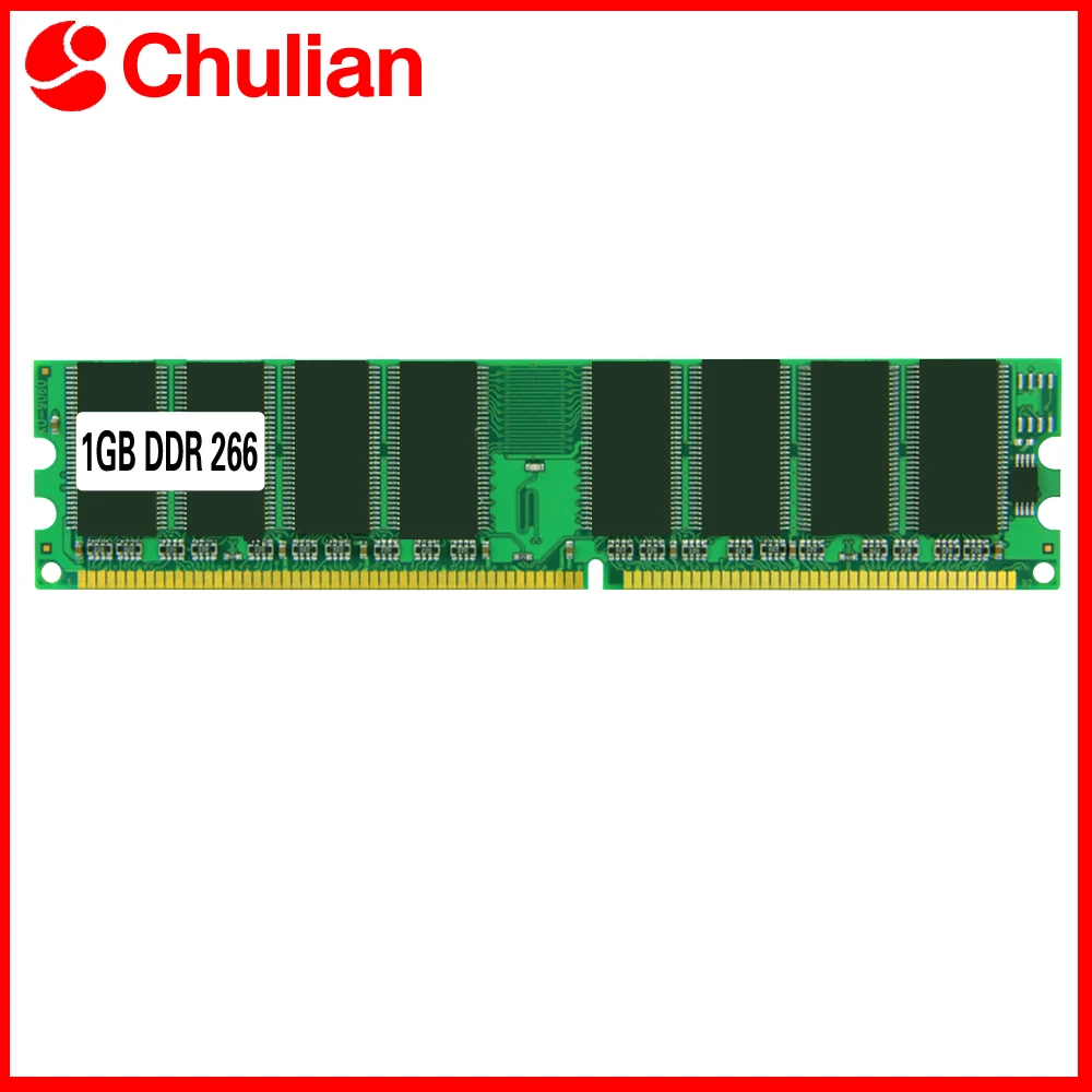 Módulo de Memória para Computador Desktop, Memória RAM PC2100 DDR 266MHz 2.5V 184PIN DDR1 1GB DIMM, Memória Compatível para Desktop Não-ECC