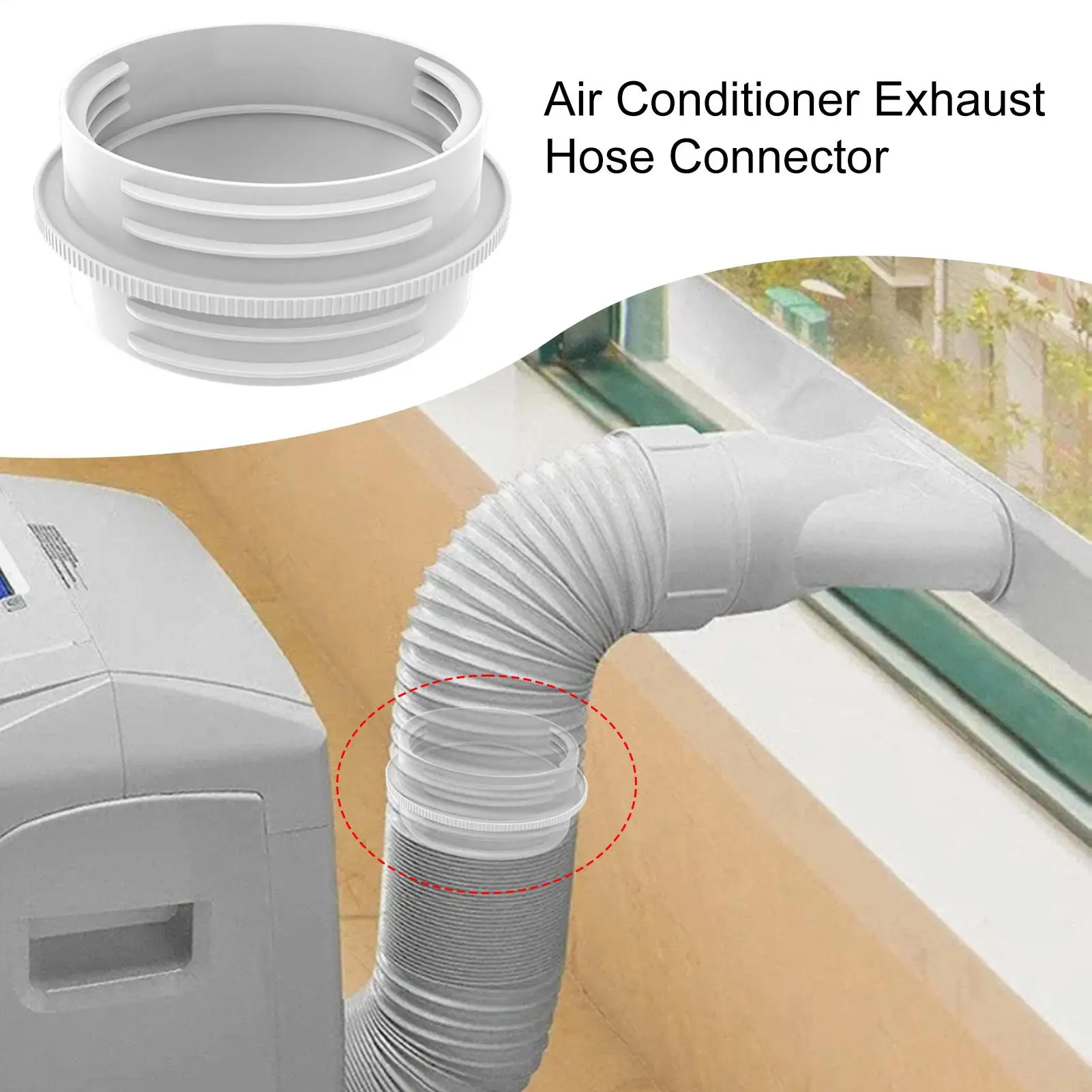 Adaptador de Mangueira para Ar Condicionado Portátil, Conector Universal de Mangueira, Redutor de Mangueira, Conector de Exaustão com Tela de Drenagem para Ar Condicionado Split