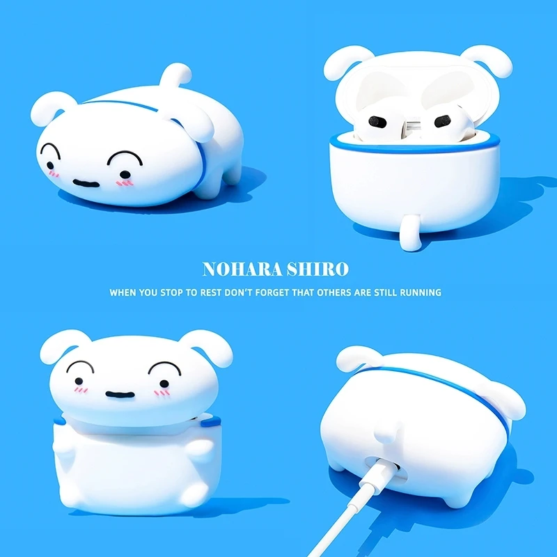 Capa de Silicone Nohara Shiro para Fones de Ouvido Airpods 1 2 3 4 5 Pro Pro 2 Pro 3 Acessórios
