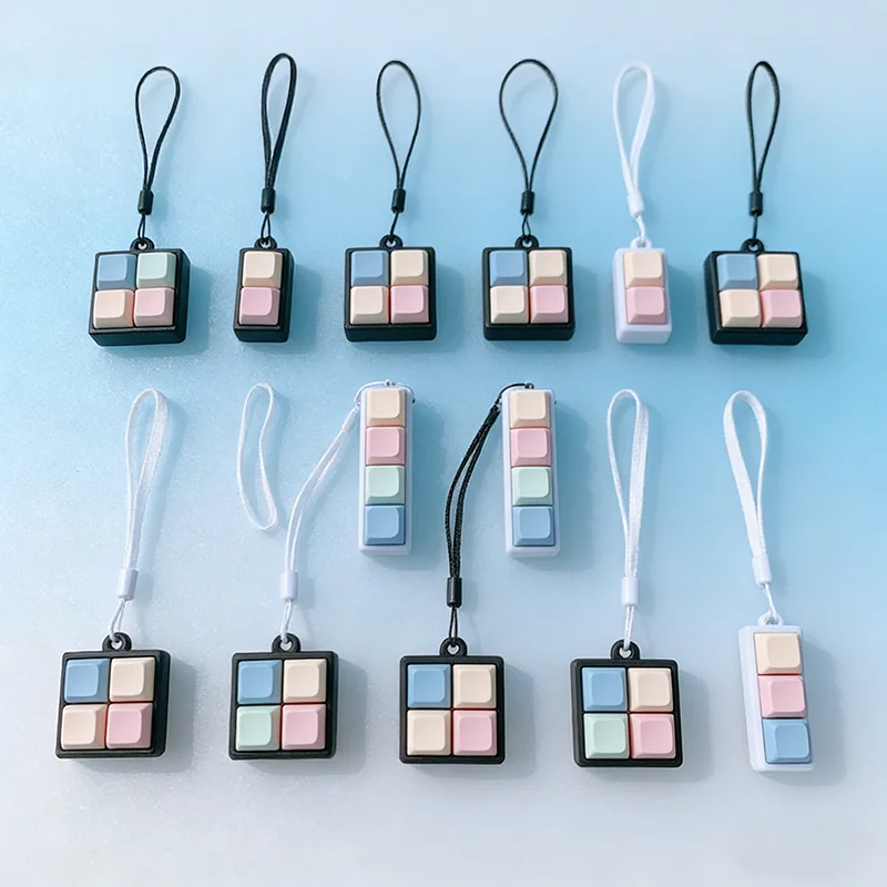 Chaveiro Fidget com Interruptor Mecânico, Botão de Teclado com Clique Pastel, Pingente para Bolsa, para Alívio da Ansiedade, Presente Legal para Gamers e Escritório
