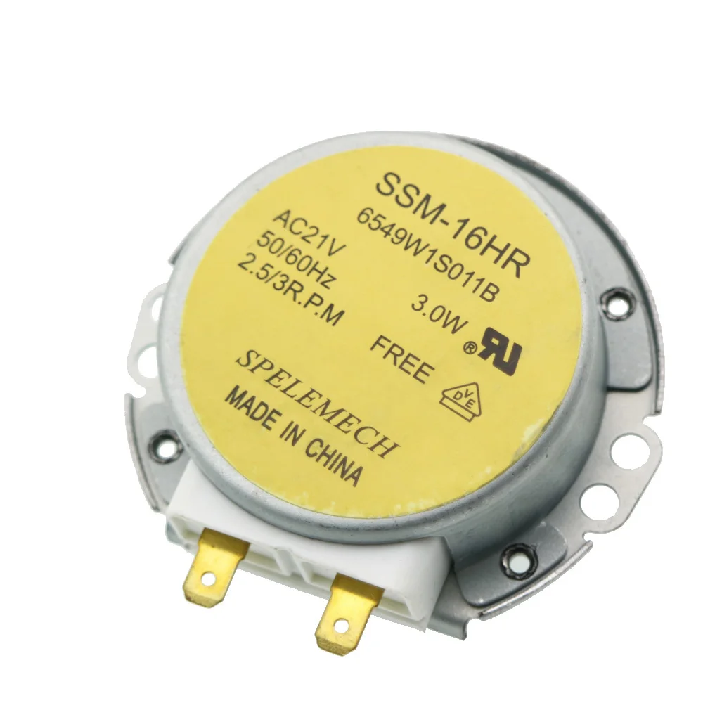 Mais novo forno de microondas síncrono motor bandeja motores SSM-16HR ac 21v 3w 50/60hz para lg peças forno microondas