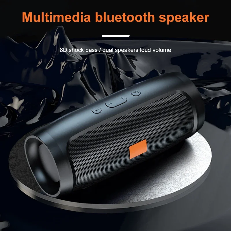 Caixa de Som Bluetooth TF USB com Duplo Alto-falante Estéreo para Uso Externo, Reprodução TFUSB, Transmissão de Voz FM, Subwoofer Portátil Sem Fio