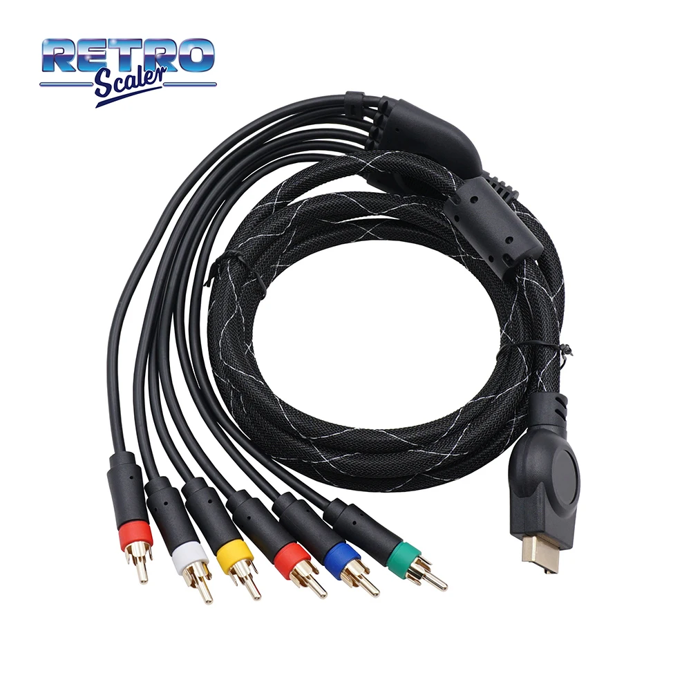 O cabo componente RetroScaler 1.8m PS2/PS3 fornece vídeo e som mais afiado para console de jogos Sony PlayStation 2/3