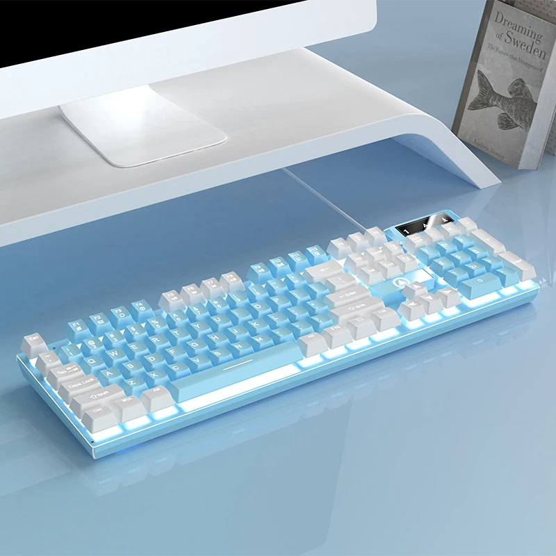 Yindiao k500 teclado com fio para jogos, laptop, desktops, computador, acessórios de escritório, teclado gamer de baixo perfil com numpad