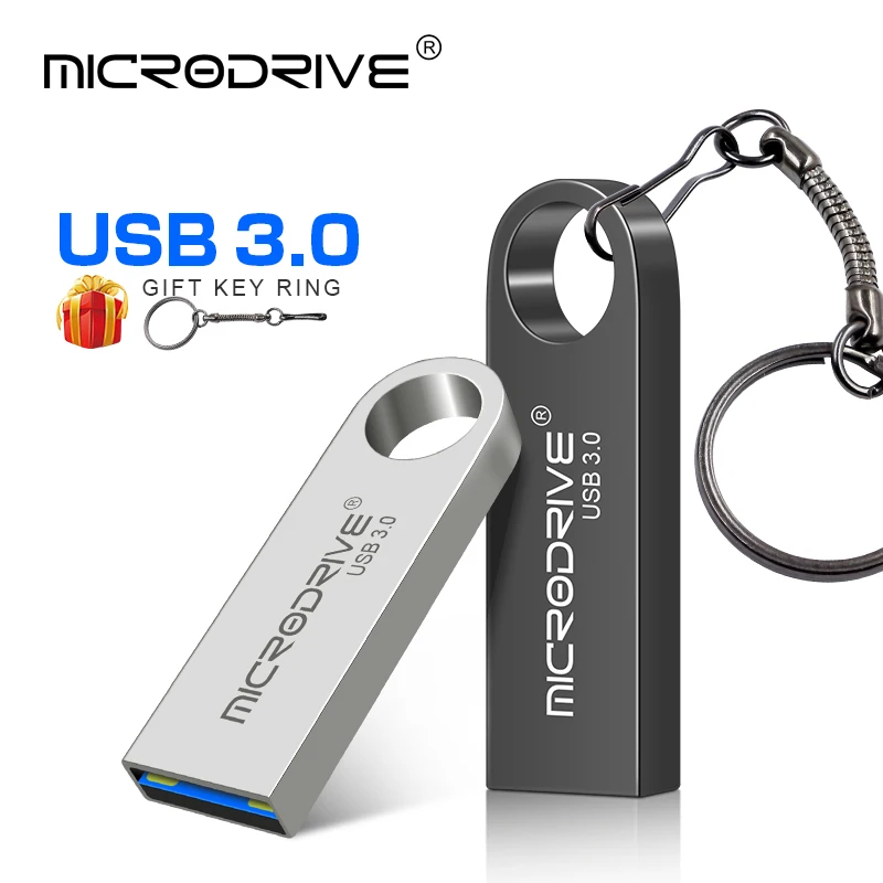 Pen Drive USB 3.0 16GB 32GB 64GB 128GB, Memória USB em 4 Cores, Mini Pendrive