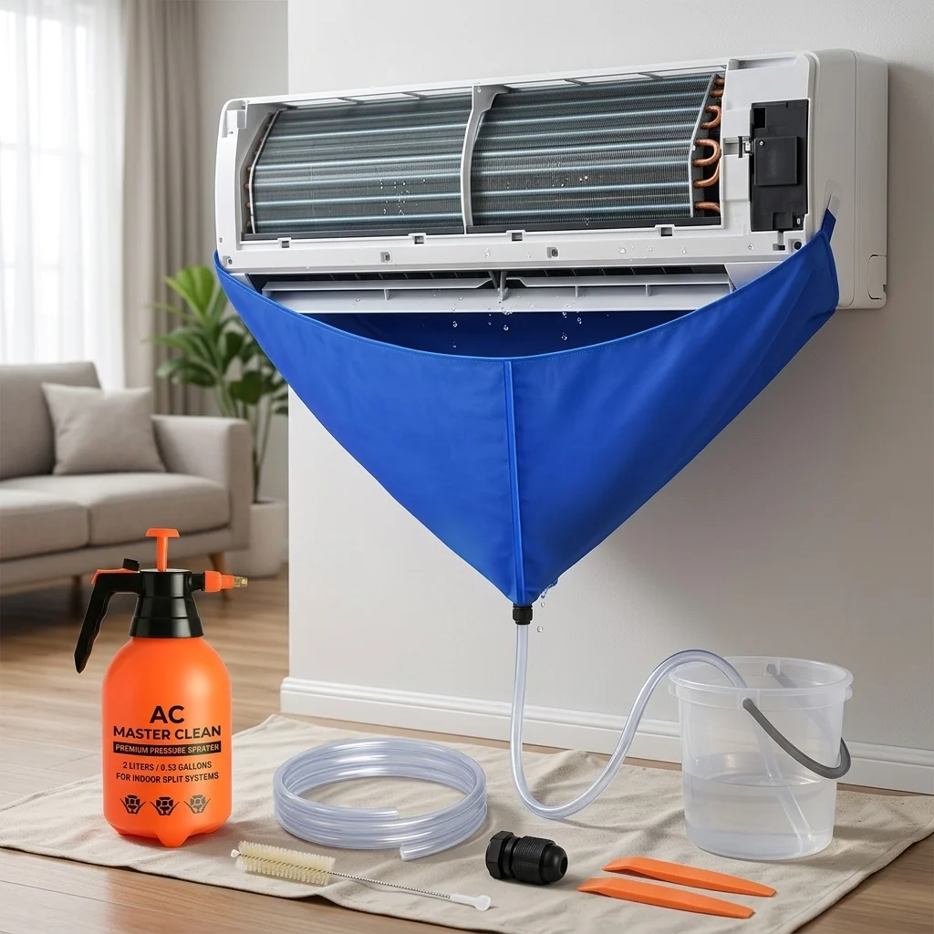 Conjunto de Limpeza de Ar Condicionado em PVC com Ferramentas e Acessórios para Ar Condicionado Split Suspenso de 1-1.5P