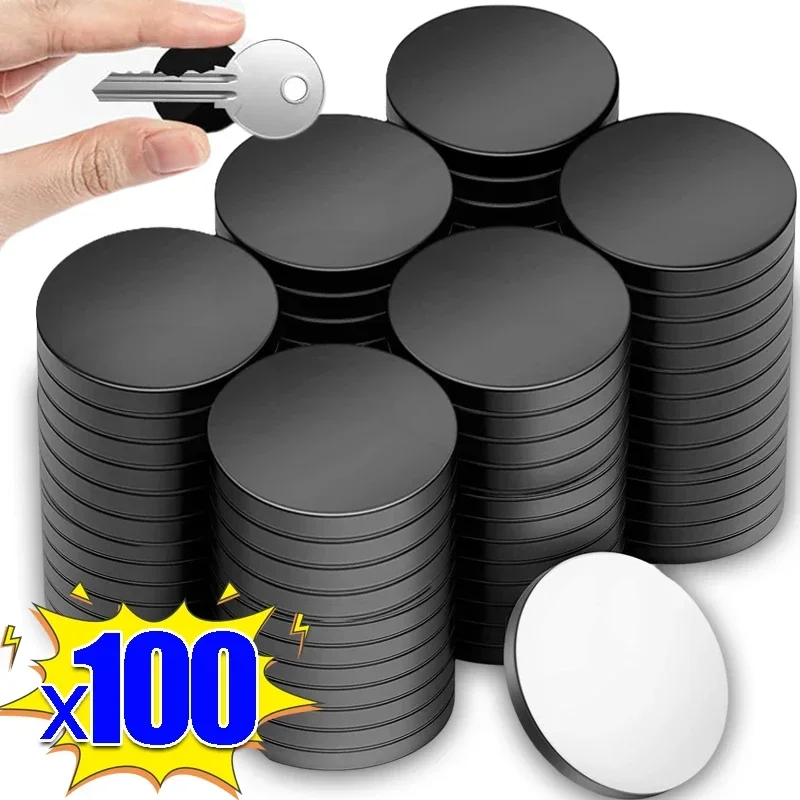 30/50/100 pces autoadesivo magnético diâmetro 20mm espessura 2mm borracha redonda flexível pequenos ímãs pegajosos disco para artesanato e geladeira