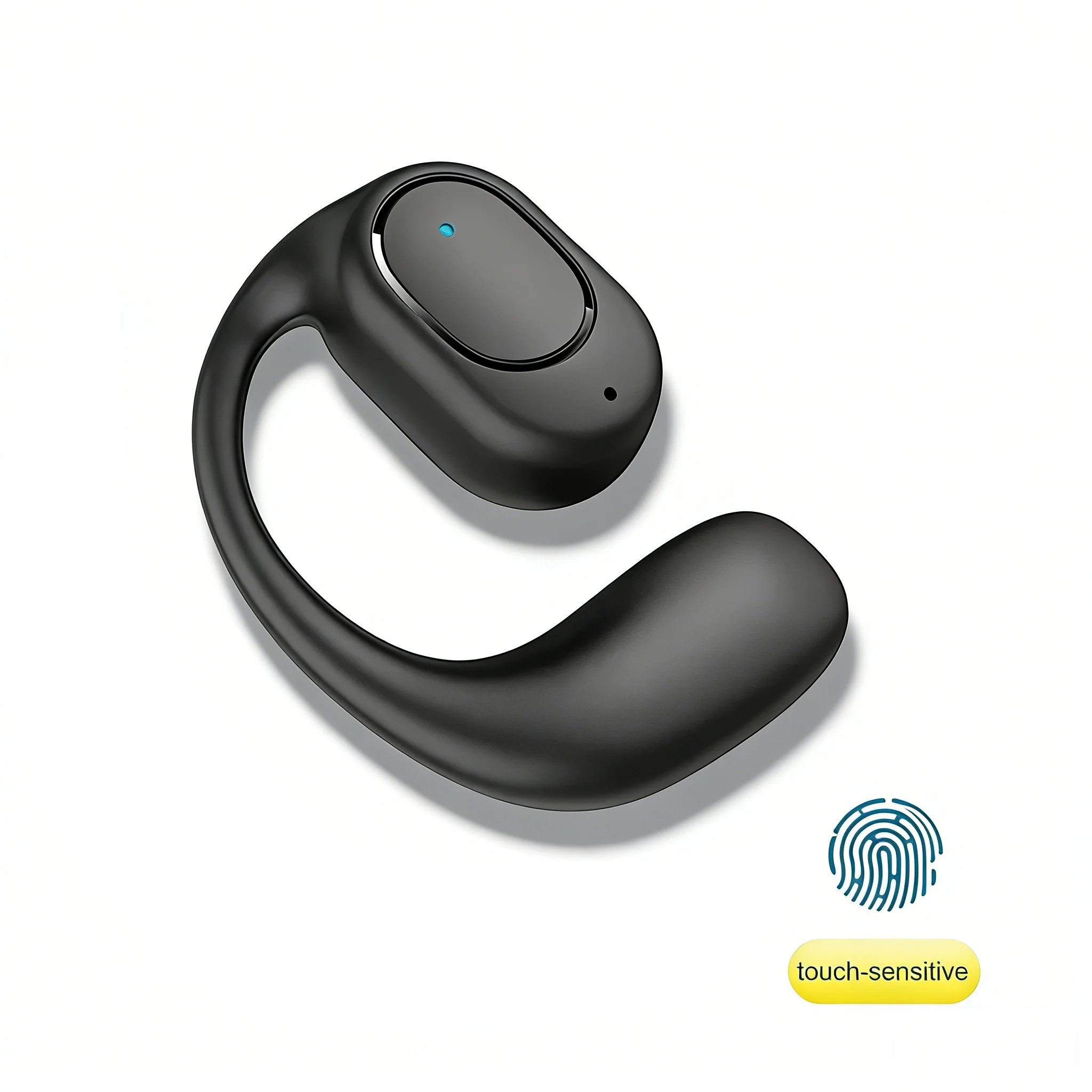 Fone de Ouvido Bluetooth com Gancho Único e Microfone, Condução Óssea, Sem Fio, Cancelamento de Ruído, Ideal para Dirigir Fone de Ouvido Bluetooth com Gancho Único e Microfone, Condução Óssea, Sem Fio, Cancelamento de Ruído, Ideal para Dirigir