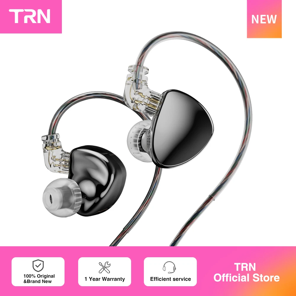 Fones de ouvido TRN MT5 com driver dinâmico duplo e monitores intra-auriculares Fones de ouvido TRN MT5 com driver dinâmico duplo e monitores intra-auriculares