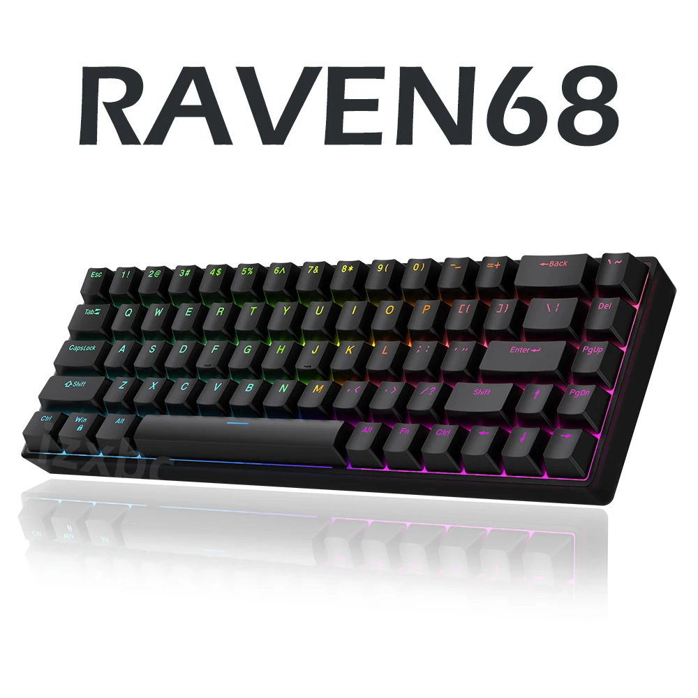 Raven68 teclado mecânico com fio com interruptor magnético substituível taxa de retorno 8k faixa de chave personalizada gatilho rápido e-sports gamer