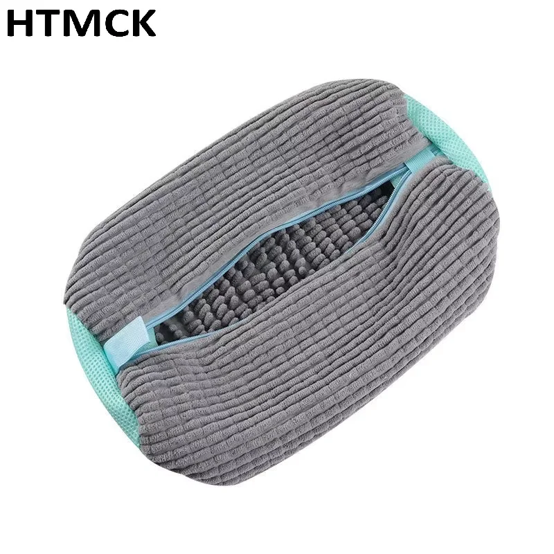 360 ° Saco para lavar sapatos, ideal para limpeza completa, reutilizável e resistente, com fecho de zíper, saco para roupa lavável na máquina (1 unidade).