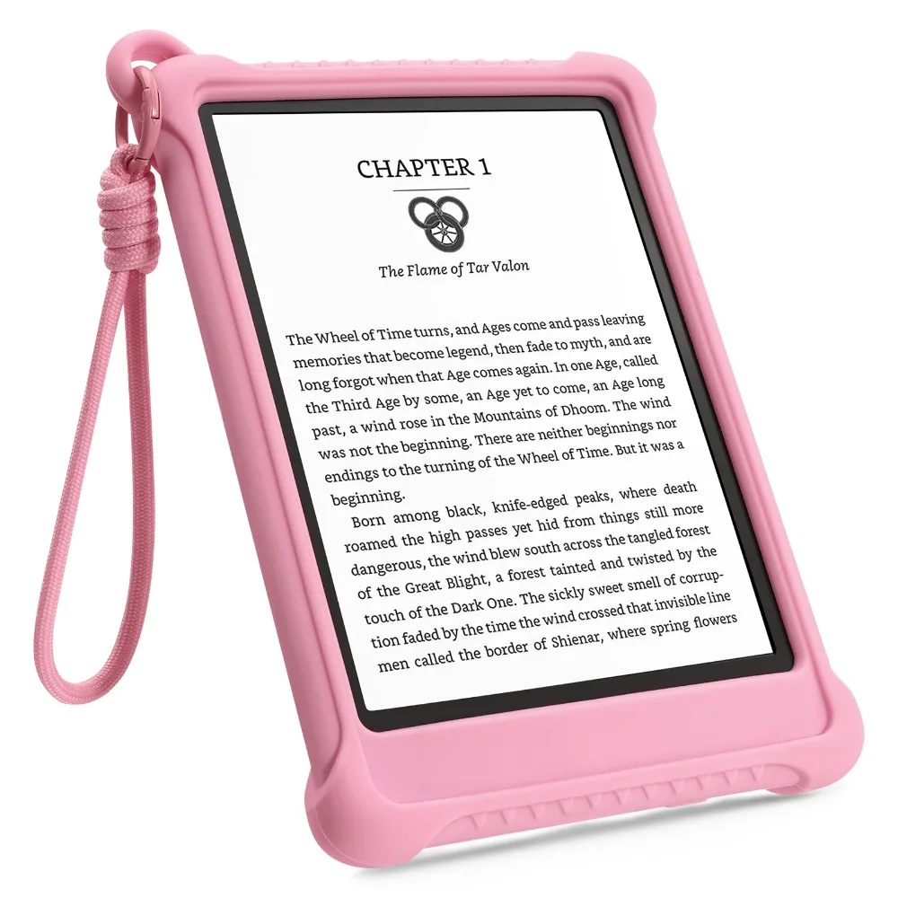 Capa de silicone para e-reader com alça de mão, à prova de choque, com suporte para Kindle Paperwhite 2024 (12ª geração) 7 polegadas Colorsoft