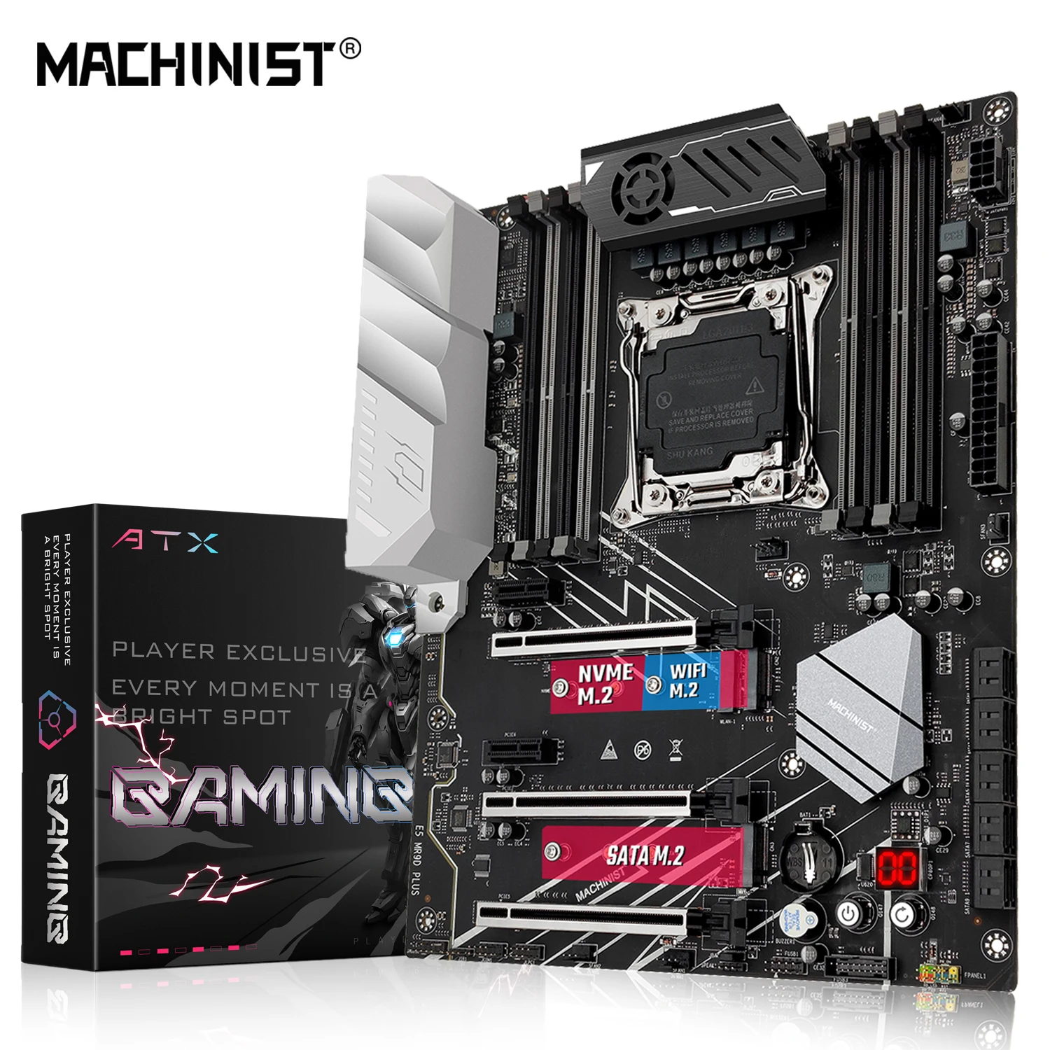 Placa-Mãe MACHINIST X99 MR9D PLUS Suporta Processadores Intel LGA 2011-3 Xeon E5 V3/V4, Memória RAM DDR4, USB3.0, NVME M.2, Servidor ATX