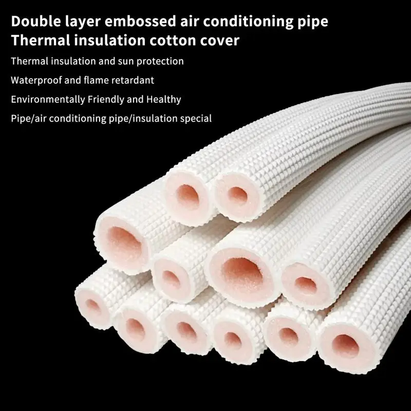 Tubo de Isolamento de Espuma para Tubos de 1 Metro, Acessórios para Tubos de Ar Condicionado, Tubulação de Espuma para Preservação de Calor para Conjunto de Linhas de Cobre de Mini Split