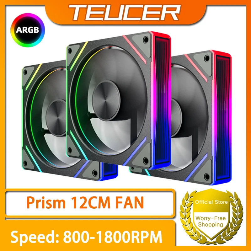Teucer prisma argb pc ventilador 12cm computador caso ventilador kit refrigerador de água 4pin pwm 5v 3pin ventiladores de refrigeração Teucer prisma argb pc ventilador 12cm computador caso ventilador kit refrigerador de água 4pin pwm 5v 3pin ventiladores de refrigeração