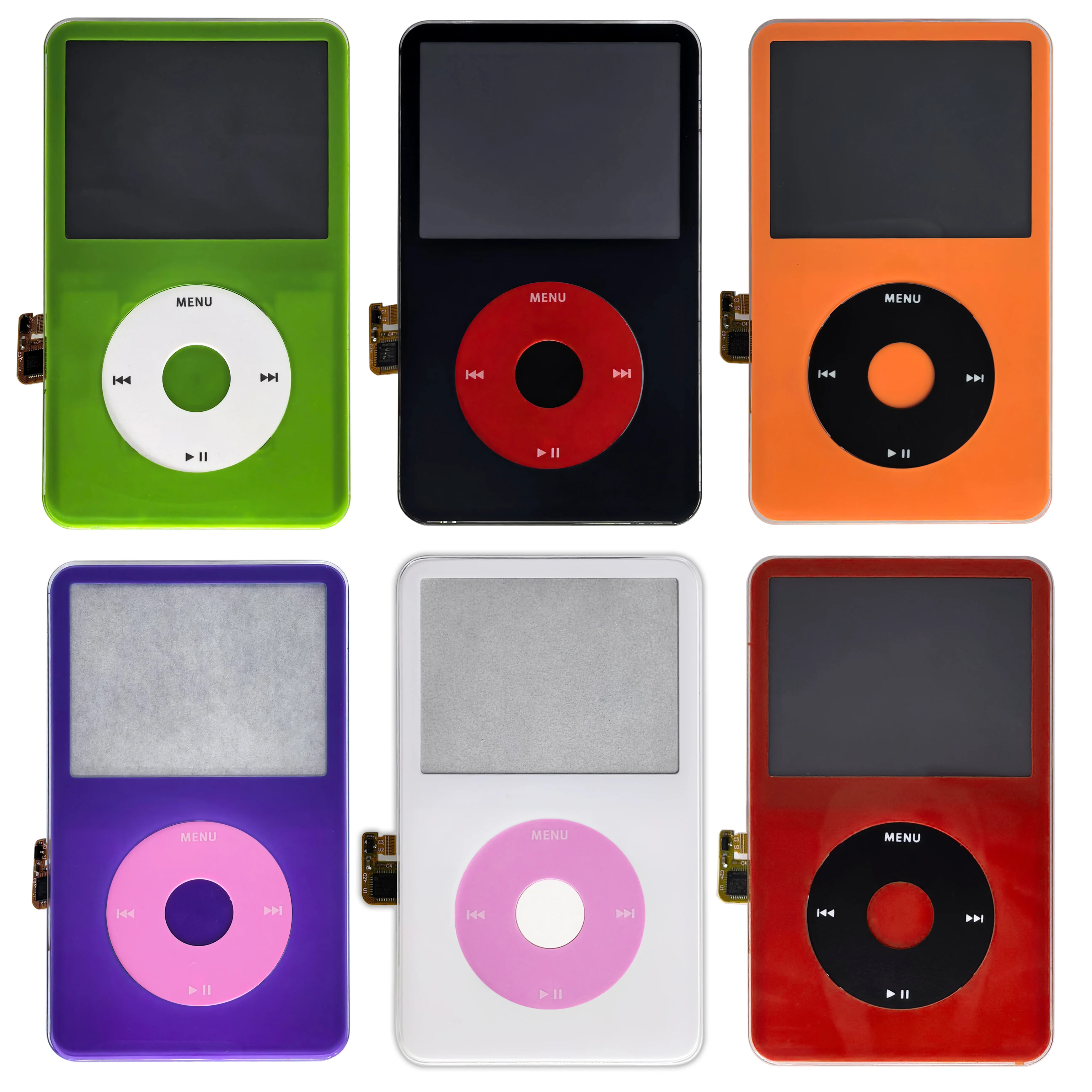 Conjunto de carcaça frontal para vídeo iPod 5a 5,5a geração, inclui capa de placa frontal com roda de clique e botão central