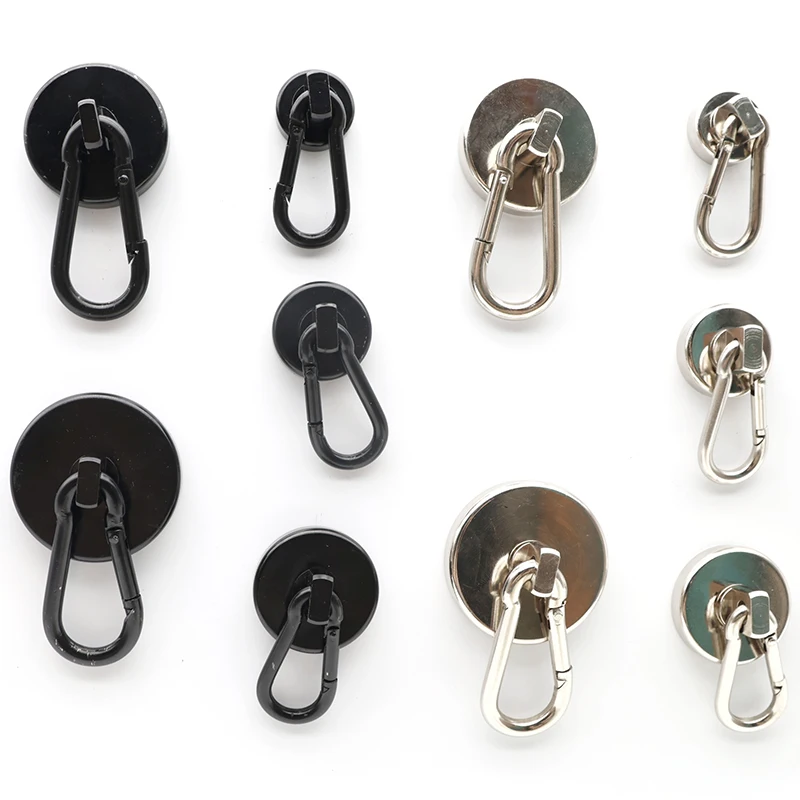 Ganchos magnéticos, ganchos magnéticos de alta resistência e uso intensivo, com mosquetão giratório, para geladeira, cozinha e materiais magnéticos.