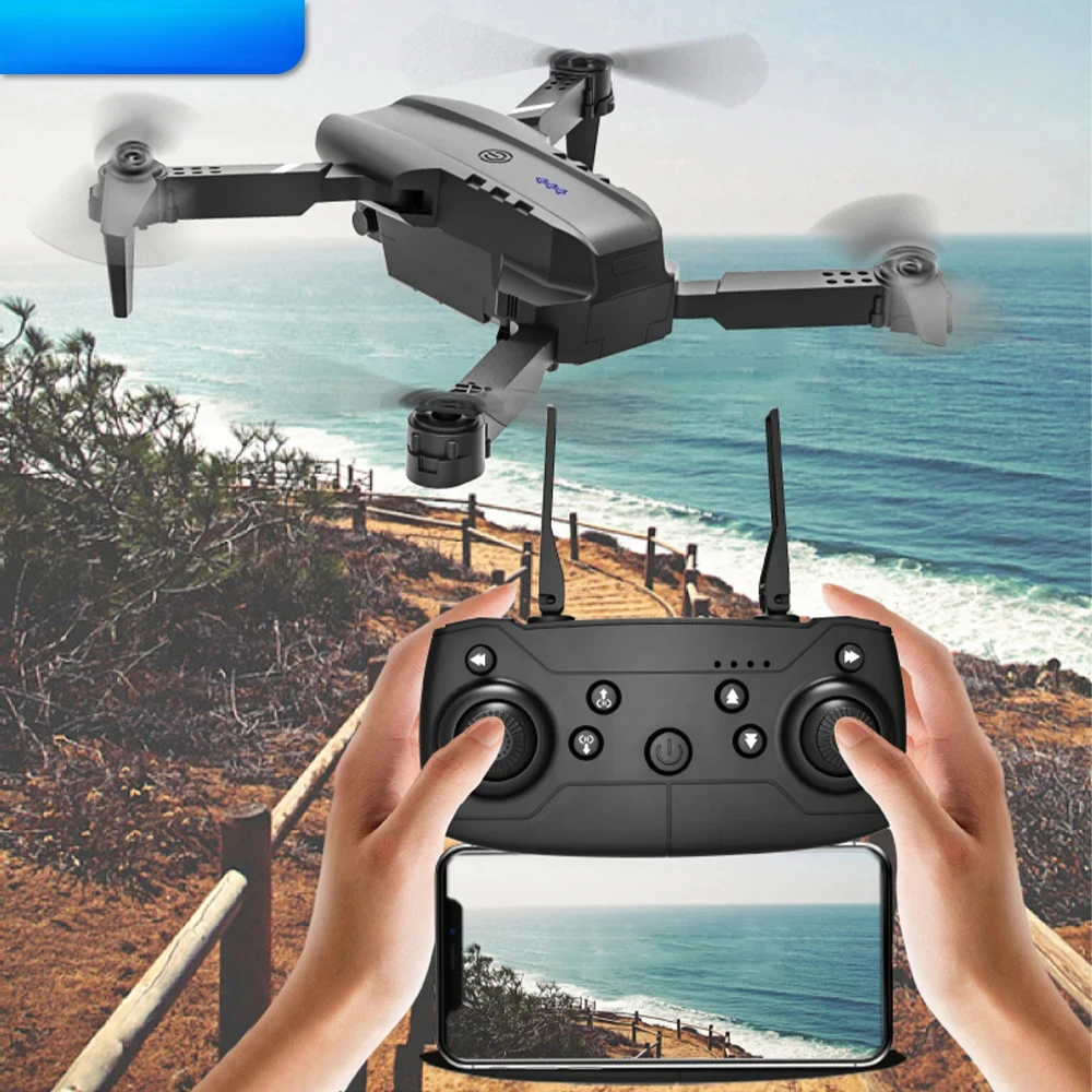 Drone Dobrável E99 Quadcopter com Controle Remoto Fotografia 4K HD UAV Aeronave de Quatro Eixos