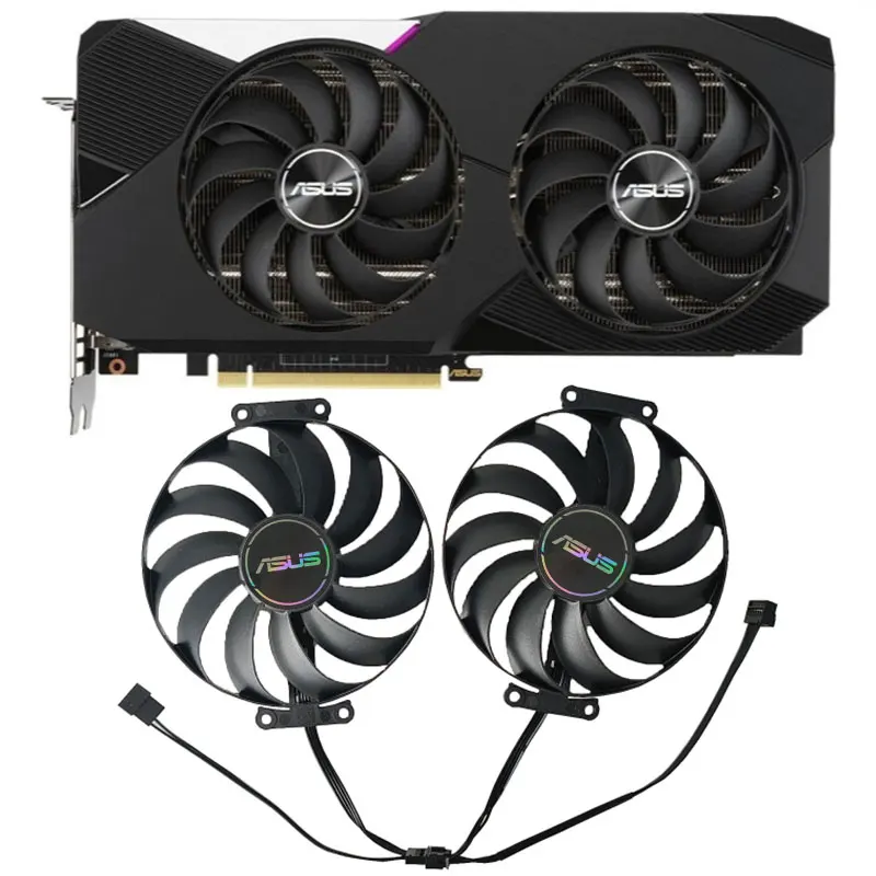 Ventilador de refrigeração da placa de vídeo para asus rx 6700 xt, rx6600 6600xt 6700xt 6650xt 6750xt rtx 3060ti 3070, 5pin, 7pin, novo