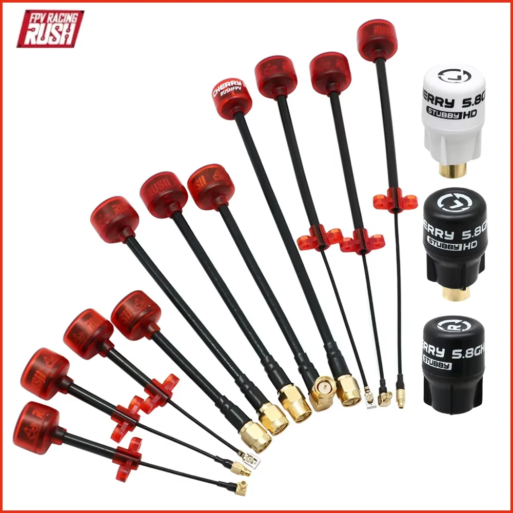 Antena FPV Rush Cherry 5.8G 1.2dBi LHCP/RHCP SMA MMCX UFL de Longo Alcance, Antena FPV Cherry STUBBY para Drone de Corrida Antena FPV Rush Cherry 5.8G 1.2dBi LHCP/RHCP SMA MMCX UFL de Longo Alcance, Antena FPV Cherry STUBBY para Drone de Corrida