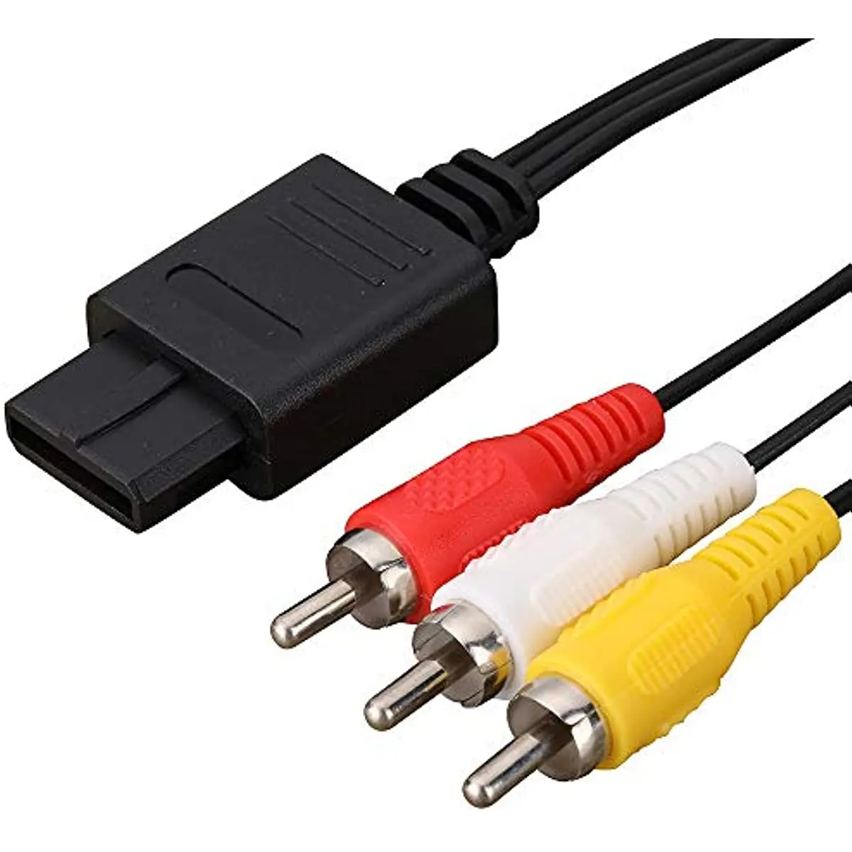 Cabo AV de 1,8 m Cabo de vídeo composto Linha de 6 pés compatível com console de jogos Nintendo 64/N64/GameCube/SNES TV