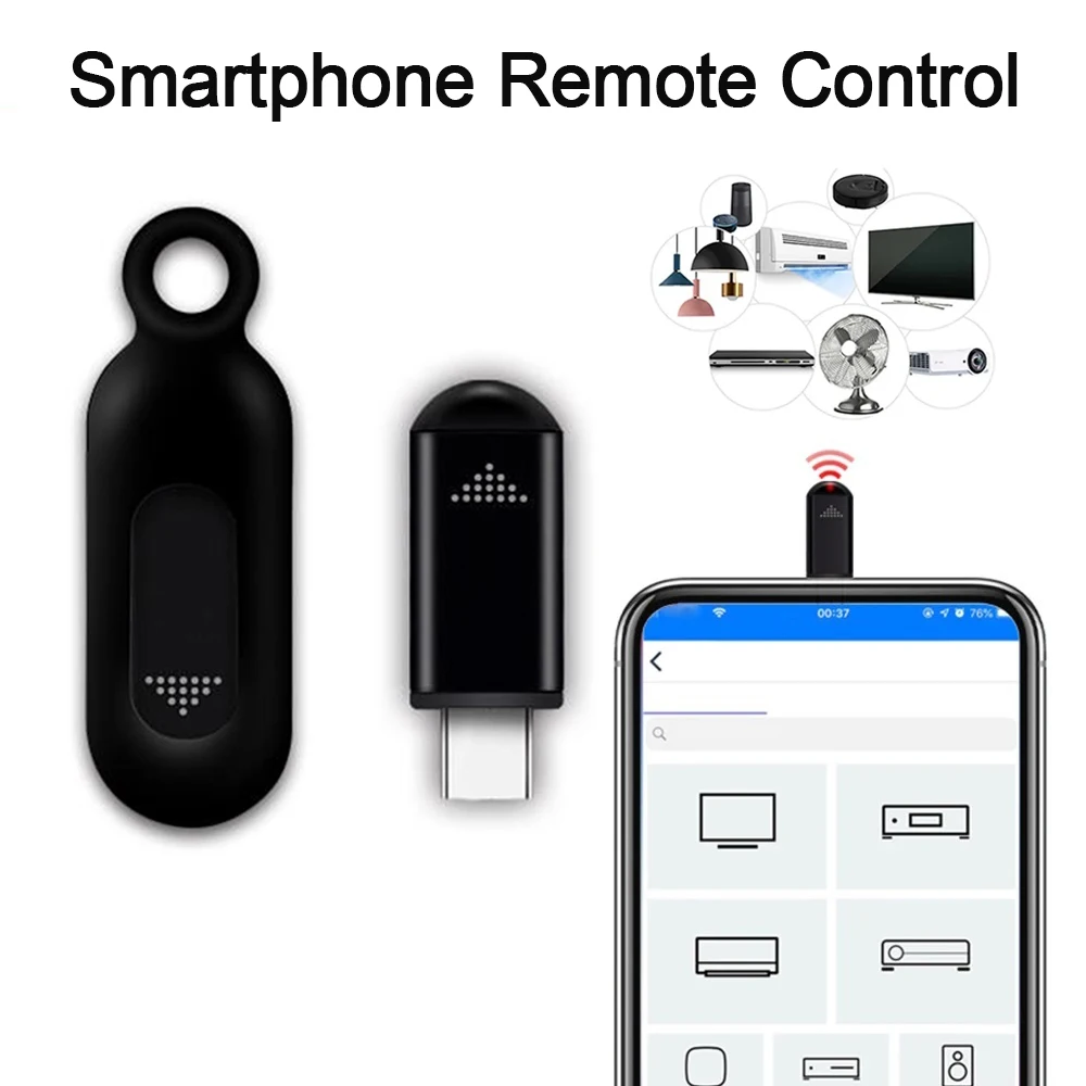 Smartphone controle remoto typec usb para telefone ir blasters adaptador universal ir infravermelho inteligente remoto para tv ventilador de ar condicionado