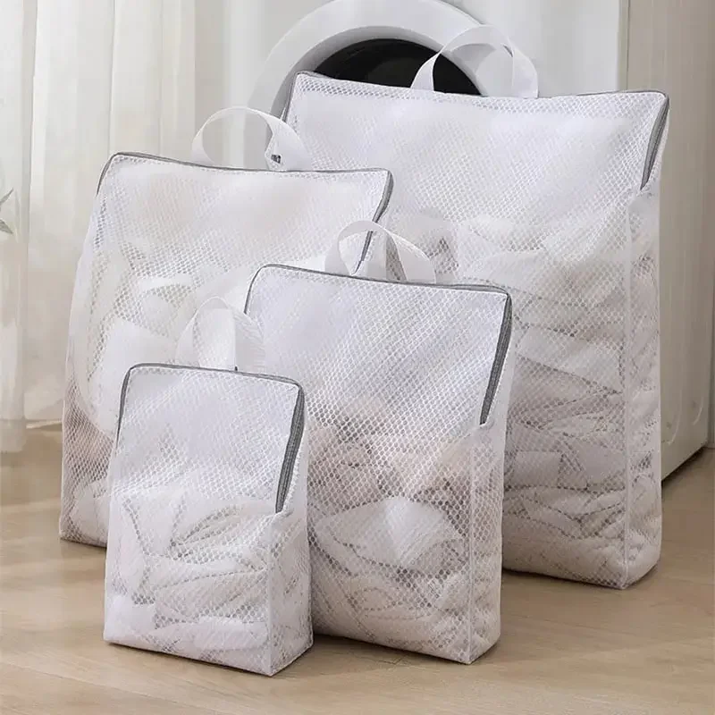 Saco de Lavanderia 3D com Alça, Saco de Malha para Roupas Delicadas, Saco Protetor Durável para Máquina de Lavar, Anti-Deformação