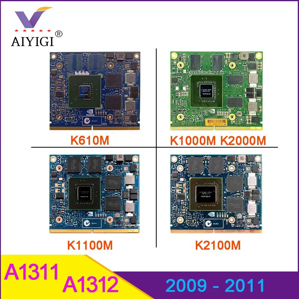 Quadro K610M 1GB K1000M K1100M K2000M K2100M 2GB Placa de vídeo K610 K1000 K1100 K2000 K2100 para imac A1311 A1312 2010 2011