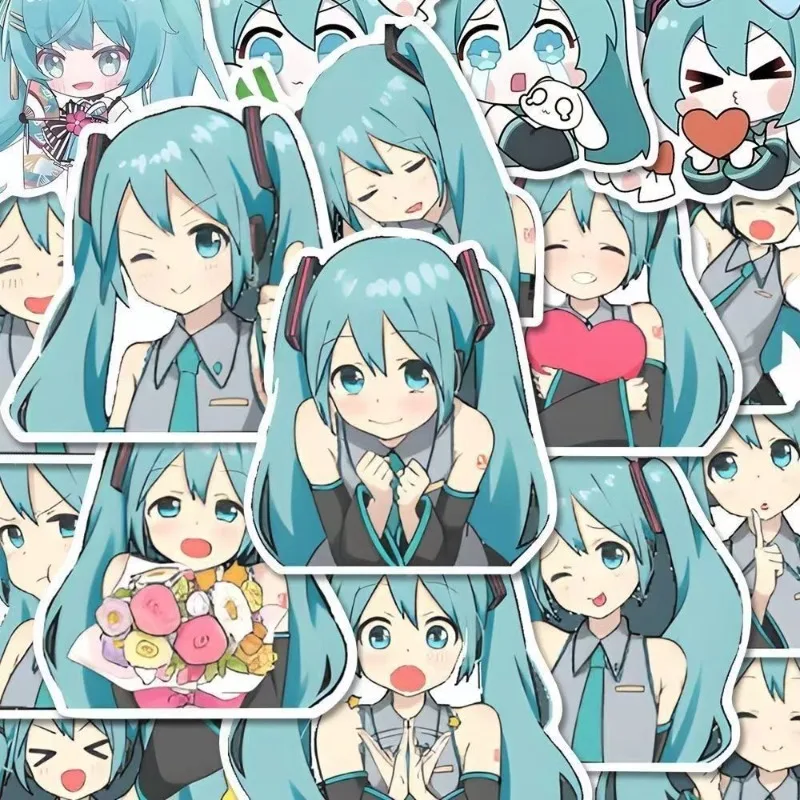 Novo Pacote de Emoticons Hatsune Miku, Adesivos Impermeáveis, Decoração Criativa para Desktop, Celular e Caderno