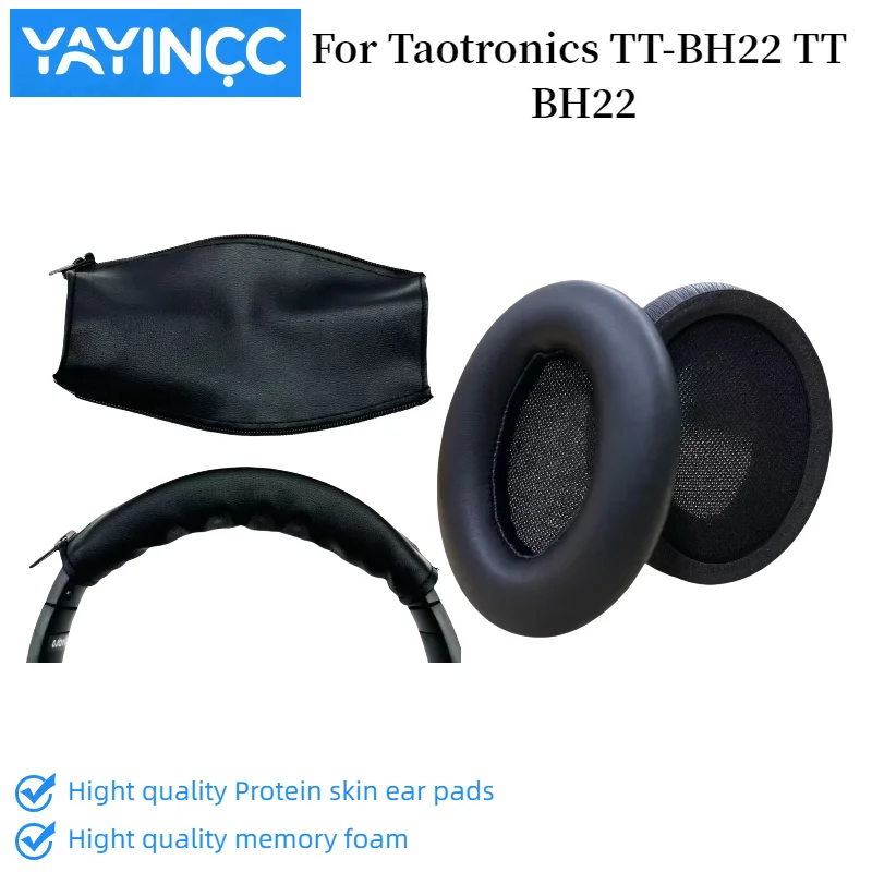 Os recém-chegados 1 par almofada de ouvido para taotronics TT-BH22 tt bh22 fone de ouvido gamer substituição fones de ouvido espuma de memória