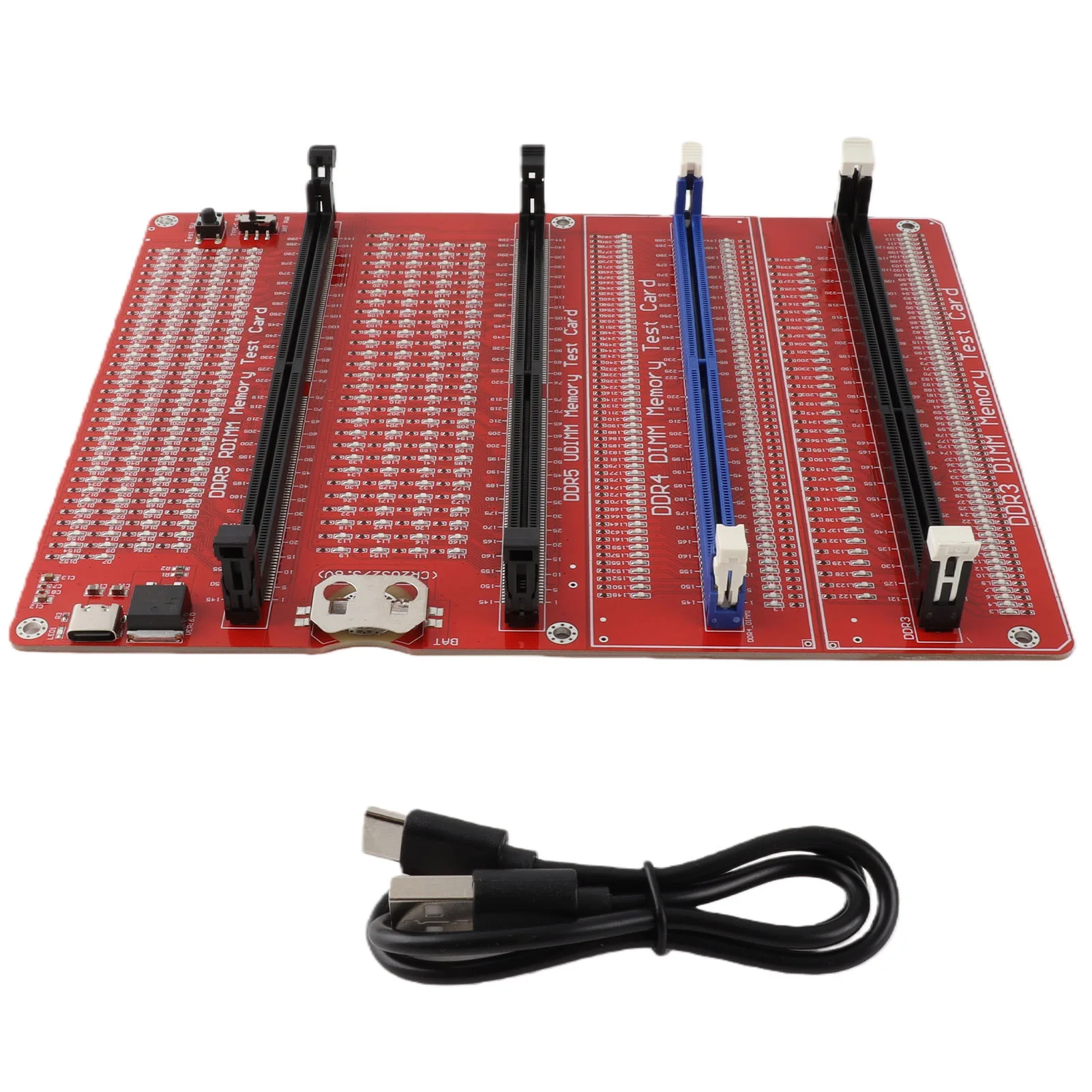 Cartão Testador de Memória RAM 4 em 1 para Computador Desktop DDR3 DDR4 DDR5 UDMM DDR5 RDIMM, Analisador de Diagnóstico de Memória RAM com Luz