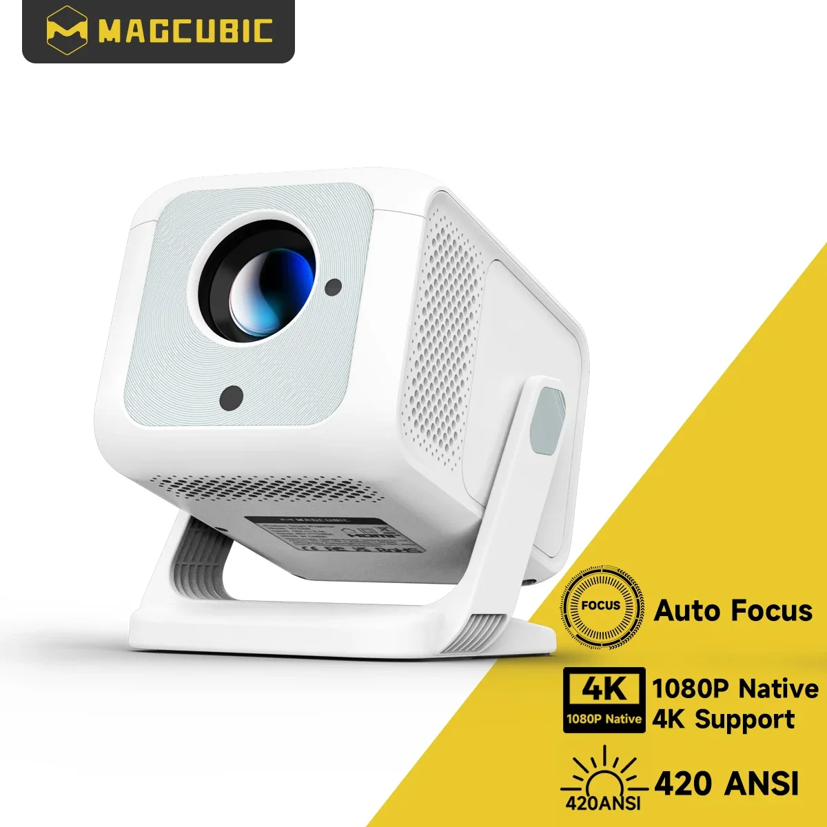 Magcubic HY310X 4K Mini Projetor Com Full HD 1080P 420ANSI Android 11 Auto Focus Keystone para Projetor de Suporte de Teatro Ao Ar Livre
