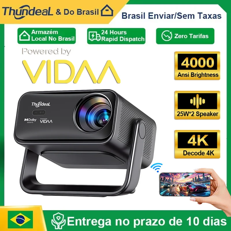 Projetor ThundeaL VIDAA 4K Full HD 1080P TD99W WiFi 3D Projetor de Vídeo Portátil PK TD98 TD98W Cinema em Casa Projetor ThundeaL VIDAA 4K Full HD 1080P TD99W WiFi 3D Projetor de Vídeo Portátil PK TD98 TD98W Cinema em Casa