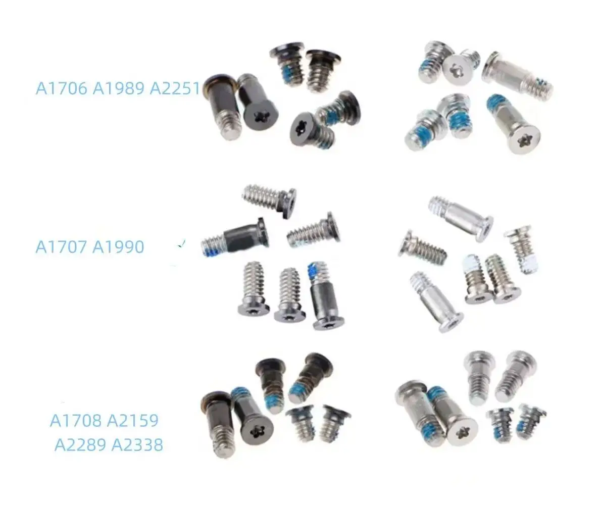 6 pçs a1706 a1989 a2251 a1707 a1990 a1708 a2159 a2289 a2338 escudo inferior capa traseira kit de parafuso placa de identificação para macbook pro 13 "15"