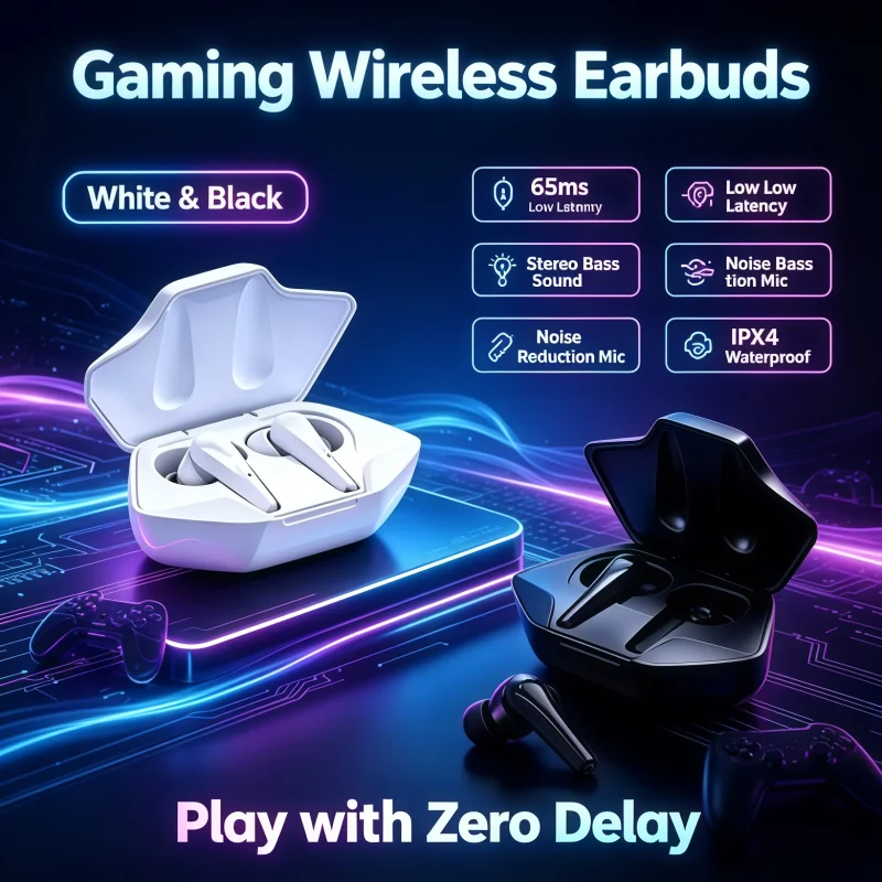 Fone de Ouvido Gamer Sem Fio Bluetooth TWS X15 2026 Quente com Microfone e Cancelamento de Ruído