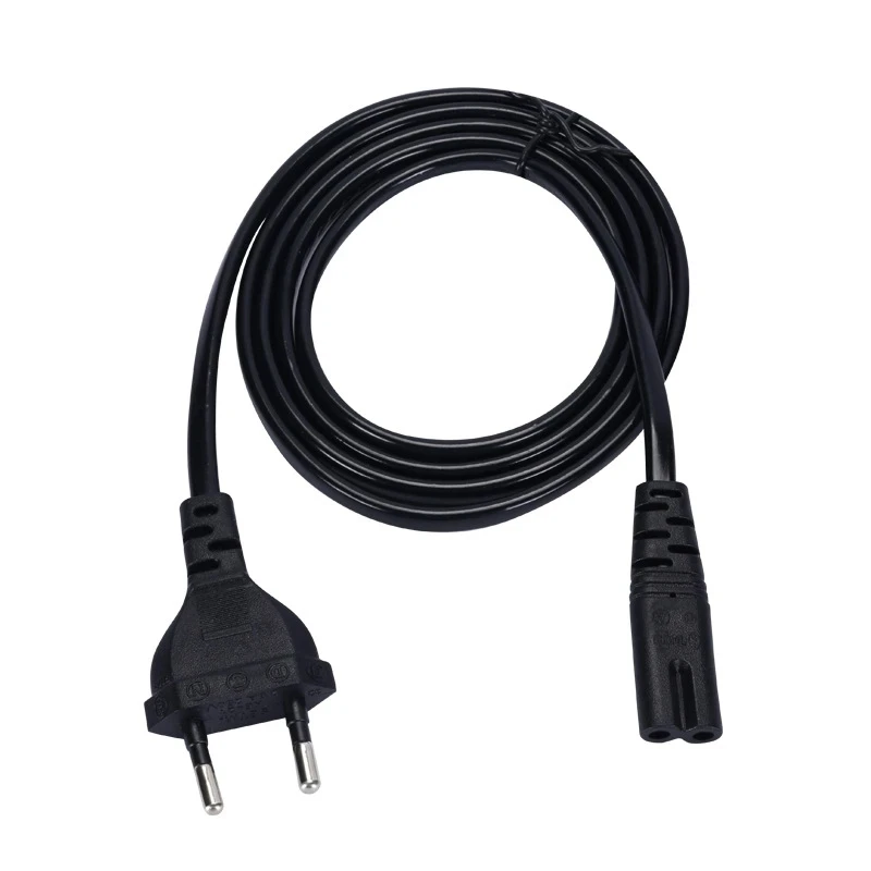 Cabo de alimentação da UE com 2 pinos, cabo de extensão C7, cabo de alimentação europeu para TV Samsung LG Sony, monitor, fonte de alimentação, carregador PS3 XBox