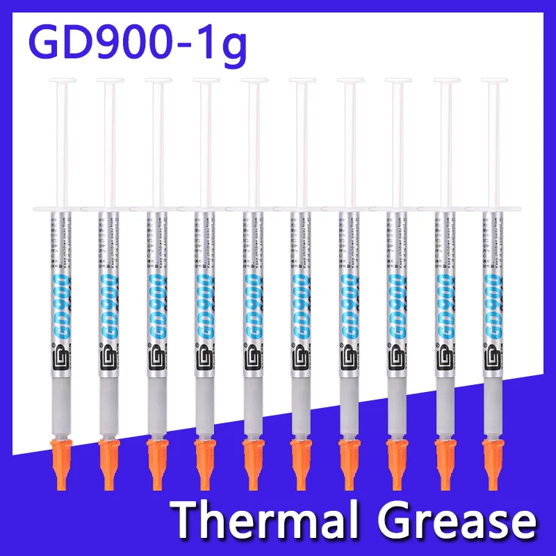 10 peças gd900 1g graxa térmica cpu processador de dissipador de calor pasta térmica para pc refrigerador de água cpu cooler