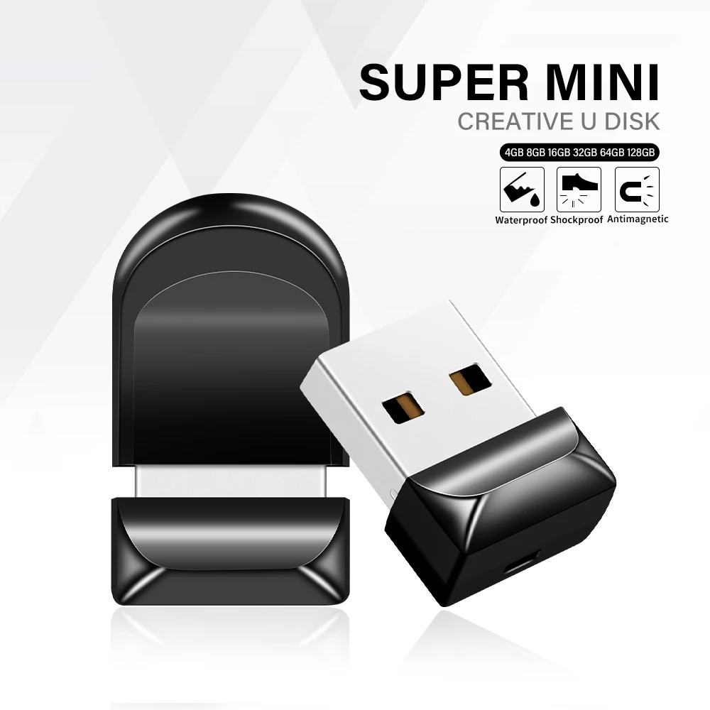 Preto mini pen drive 128gb de alta velocidade memória vara pen drive 64gb usb 2.0 oval flash drive conveniente presentes de negócios chaveiro