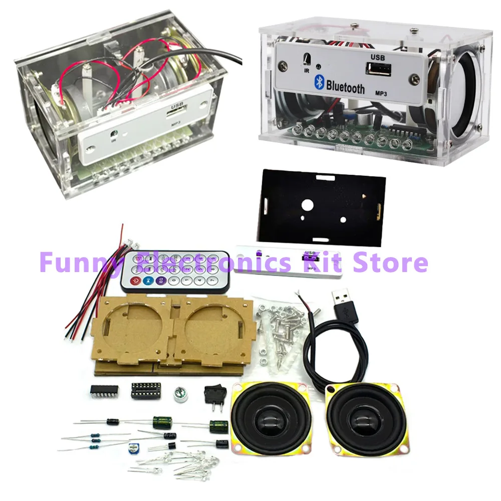 Kit DIY de Caixa de Som Estéreo Bluetooth Branca - Projeto de Soldagem Eletrônica para Aprender e Praticar Ensino de Eletrônica