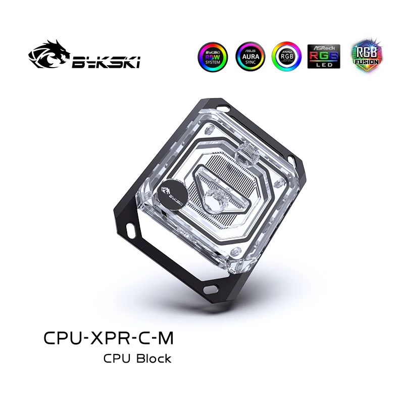 Cooler de Água para CPU Bykski, Dissipador de Calor para Ryzen 3/5/7 X470 X570, Acrílico Transparente RGB 12V 5V - Sistema de Resfriamento de Processador Cooler de Água para CPU Bykski, Dissipador de Calor para Ryzen 3/5/7 X470 X570, Acrílico Transparente RGB 12V 5V - Sistema de Resfriamento de Processador