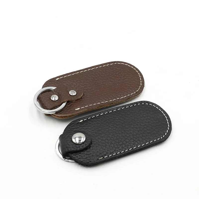 Couro Genuíno Preto U Disco Sacos De Armazenamento, Capa Protetora, Suporte Chave, Caso para USB Flash Drive, Pen Drive Pendrives