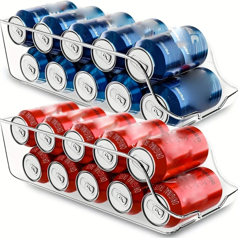 Organizador de geladeira, latas de refrigerante, dispensador de latas, dispensador de rolamento automático, organizador de geladeira, despensa