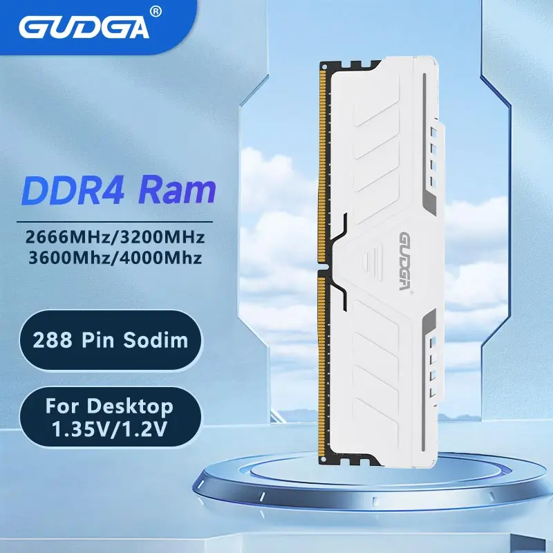 Memória Ram GUDGA DDR4 8GB/16GB/32GB 2666 3200 3600 4000mhz 1.2V/1.35V 288Pin DIMM para computador desktop